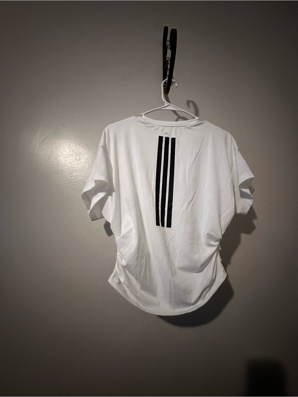 adidas White Ruched Crop Tee with Black Logo EXACTLY AS PICTURED ❤️ - Picture 5 of 11